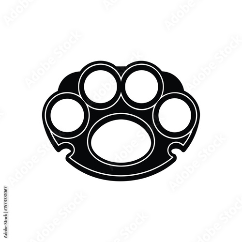 Brass knuckle weapon silhouette icon vector art illustration
