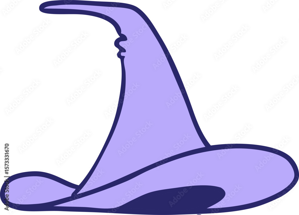 Fototapeta premium hand drawn cartoon doodle of a witches hat in bright neon color