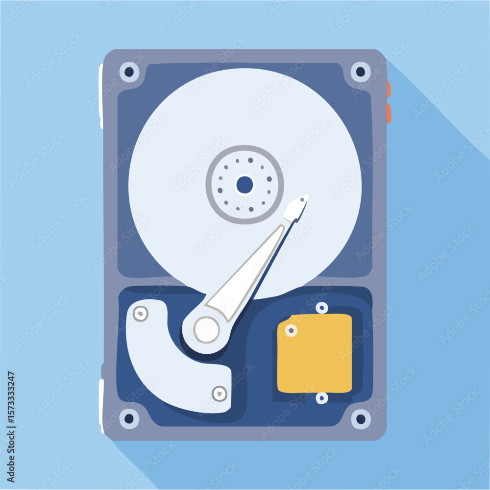 Cute hard drive flat vector Cute hard drive flat vector