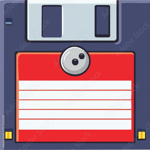 Cute floppy disk flat vector