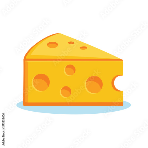 Cute cheese wedge flat vector
