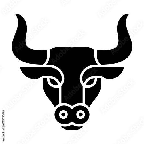 Steer Symbol: A simple, graphic representation of a powerful steer with iconic horns and a bold design, conveying strength, resilience, and primal energy.