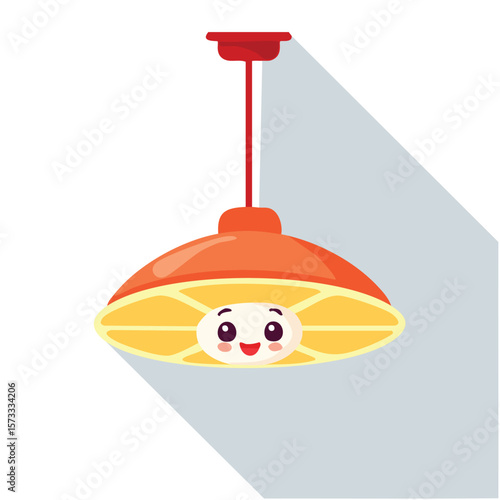 Cute ceiling fan flat vector
