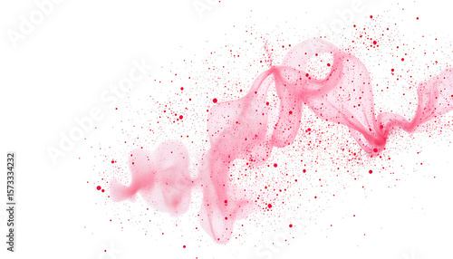 A burst of vibrant red powder frozen in motion against a clean white backdrop, capturing festive energy.