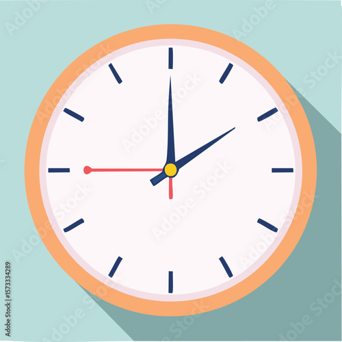 Cute wall clock flat vector