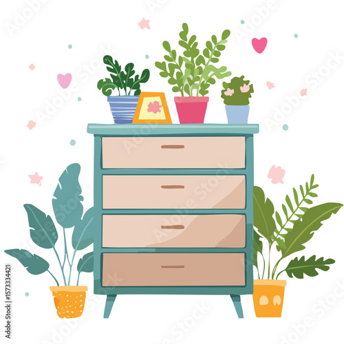 Cute dresser flat vector