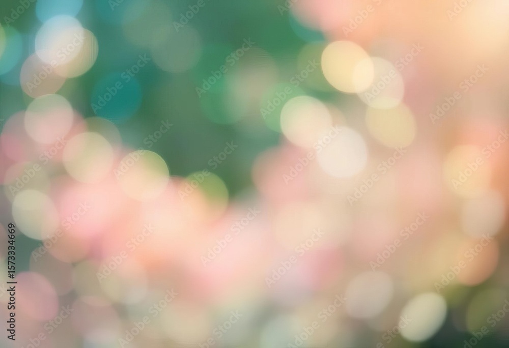 Obraz premium Abstract spring bokeh background Soft blue and green circles, bright flashes Fresh, eco-friendly vibe, vibrant, pastel
