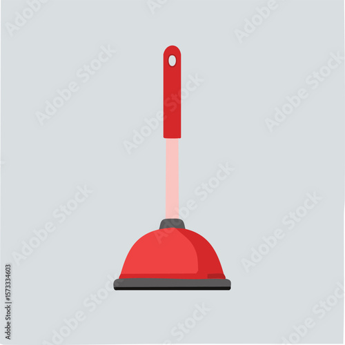 Cute plunger flat vector