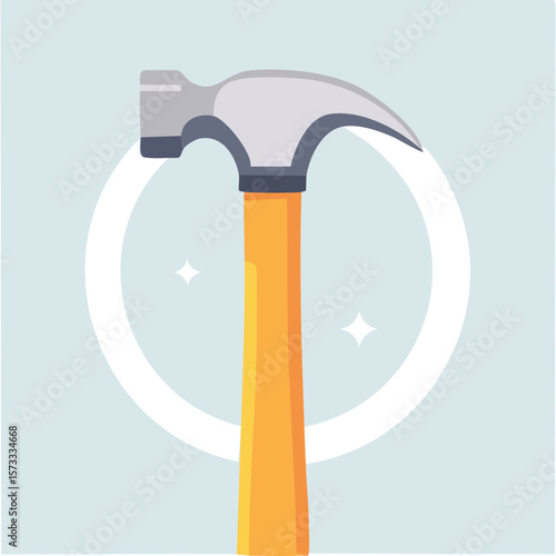 Cute hammer flat vector