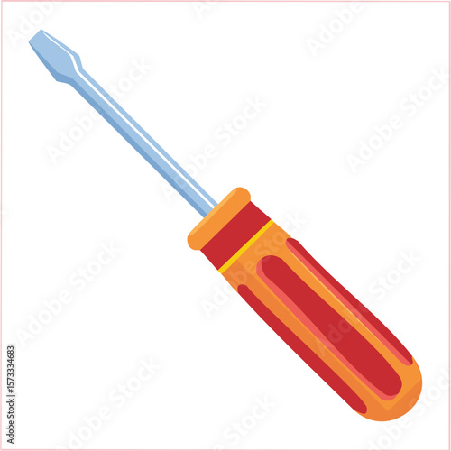 Cute screwdriver flat vector