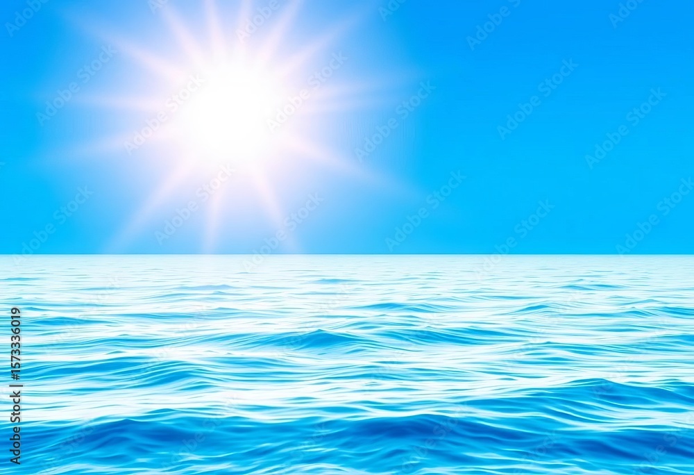Gentle blue gradient, soft sun rays over calm ocean waves, marine, oceanic Gentle blue gradient, soft sun rays over calm ocean waves, marine, oceanic