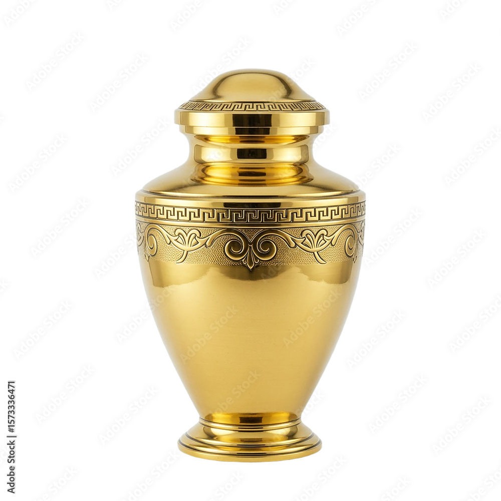 Fototapeta premium Elegant Gold Urn Memorial Keepsake Container