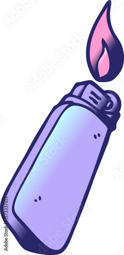 cartoon doodle disposable lighter in bright neon color