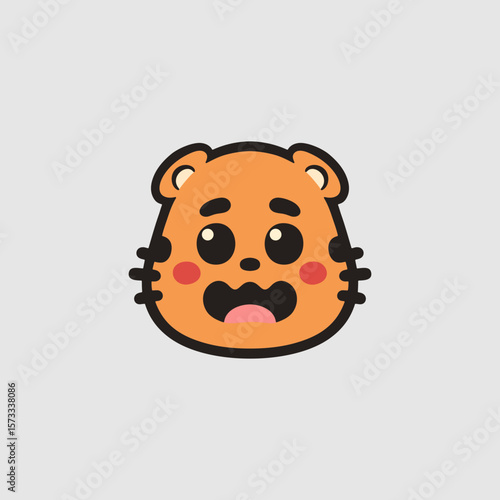 Offended emoji face in flat vector style, digital expression of hurt feelings and sensitivity