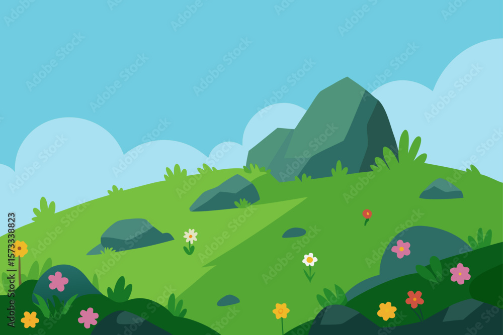 Fototapeta premium landscape with mountains and blue sky