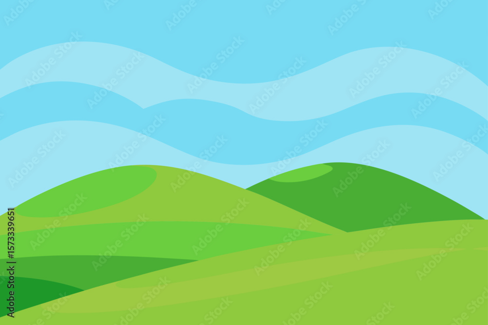 Fototapeta premium landscape with green hills