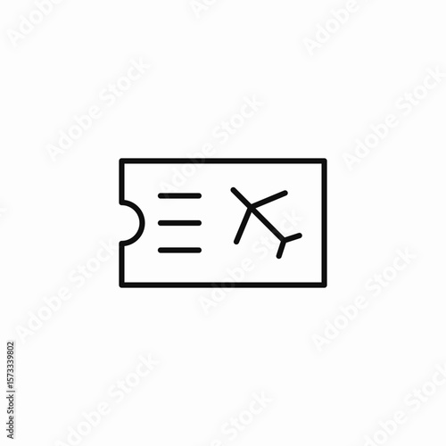 air travel ticket icon sign vector