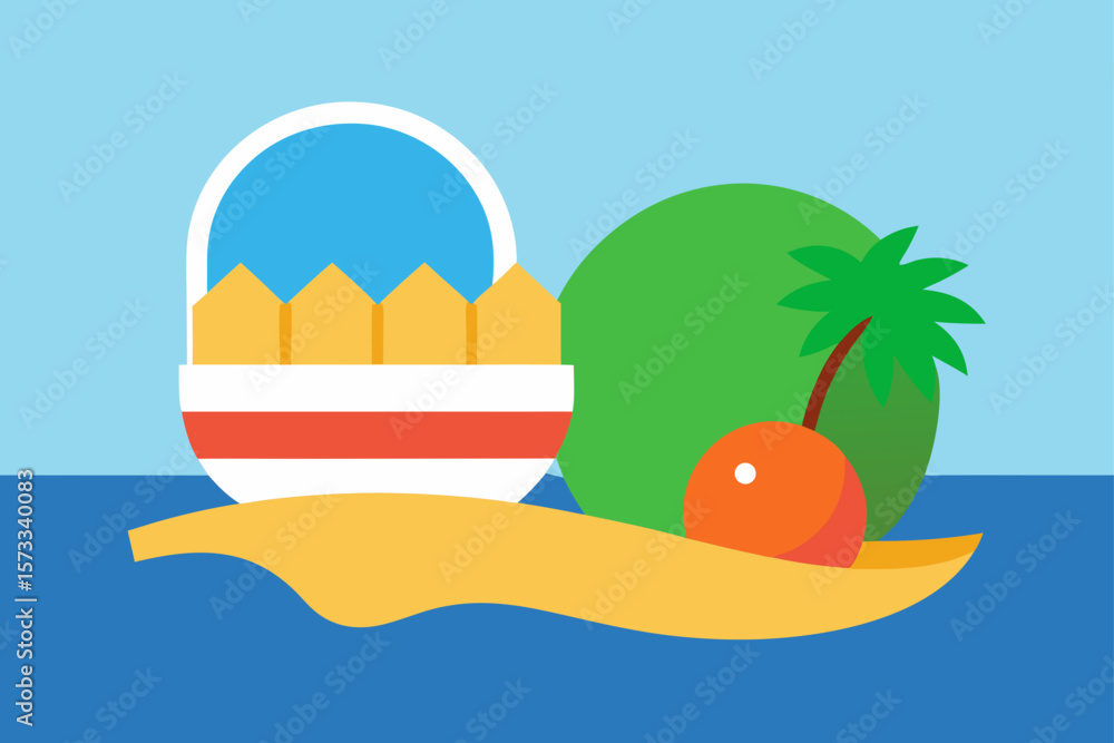 Fototapeta premium tropical island with palm trees