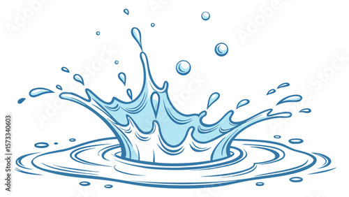 Water splash vector illustration for graphic design and creative projects, water drop, liquid 100 char