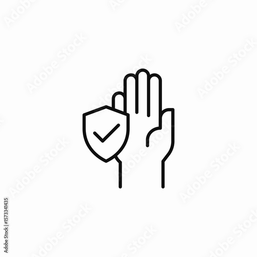 hand protection shield icon sign vector