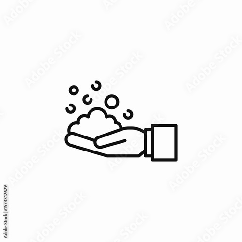 palm soap bubbles icon sign vector