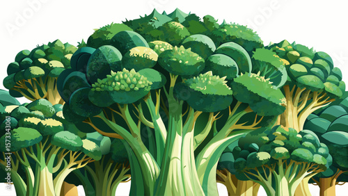  close up Beautiful organic broccoli crowns, tightly packed with florets and strong stalks, sit centered in soft light, their tree-like shape perfect for visuals focused on health and sustainability. 
