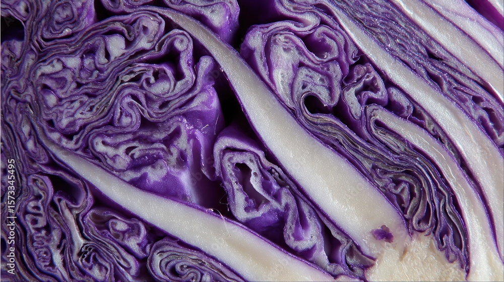 Fototapeta premium Close-up view of red cabbage