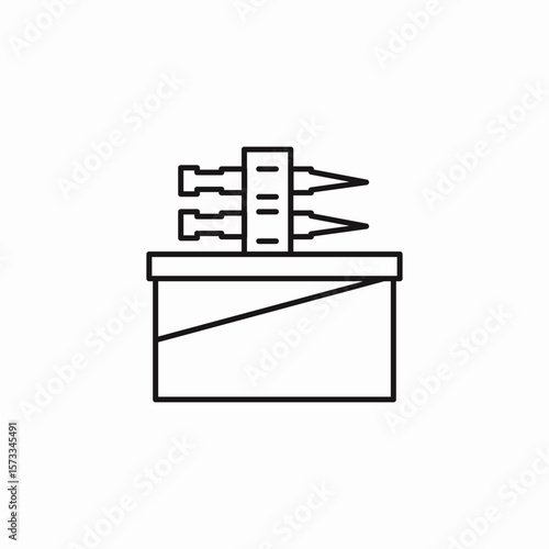 ammunition belt box icon sign vector