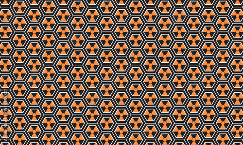 Geometric Hexagonal Pattern with Orange and Black Design