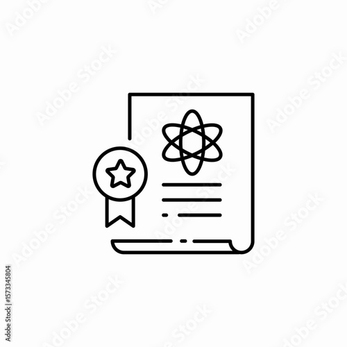 certificate medal science icon sign vector