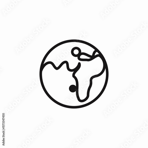 globe marker points icon sign vector