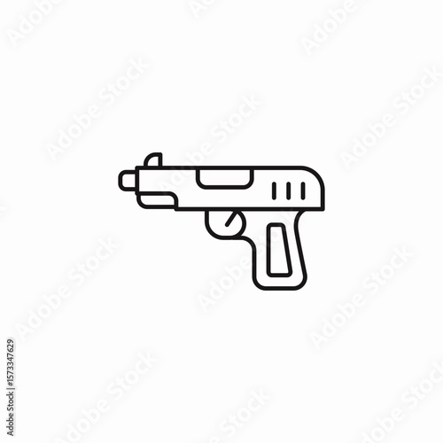 handgun pistol weapon icon sign vector
