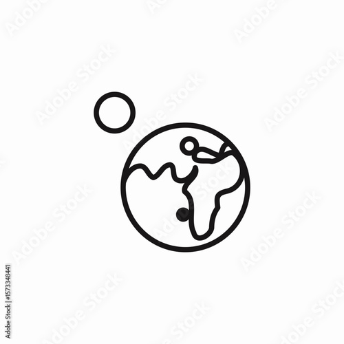 planet moon orbit icon sign vector