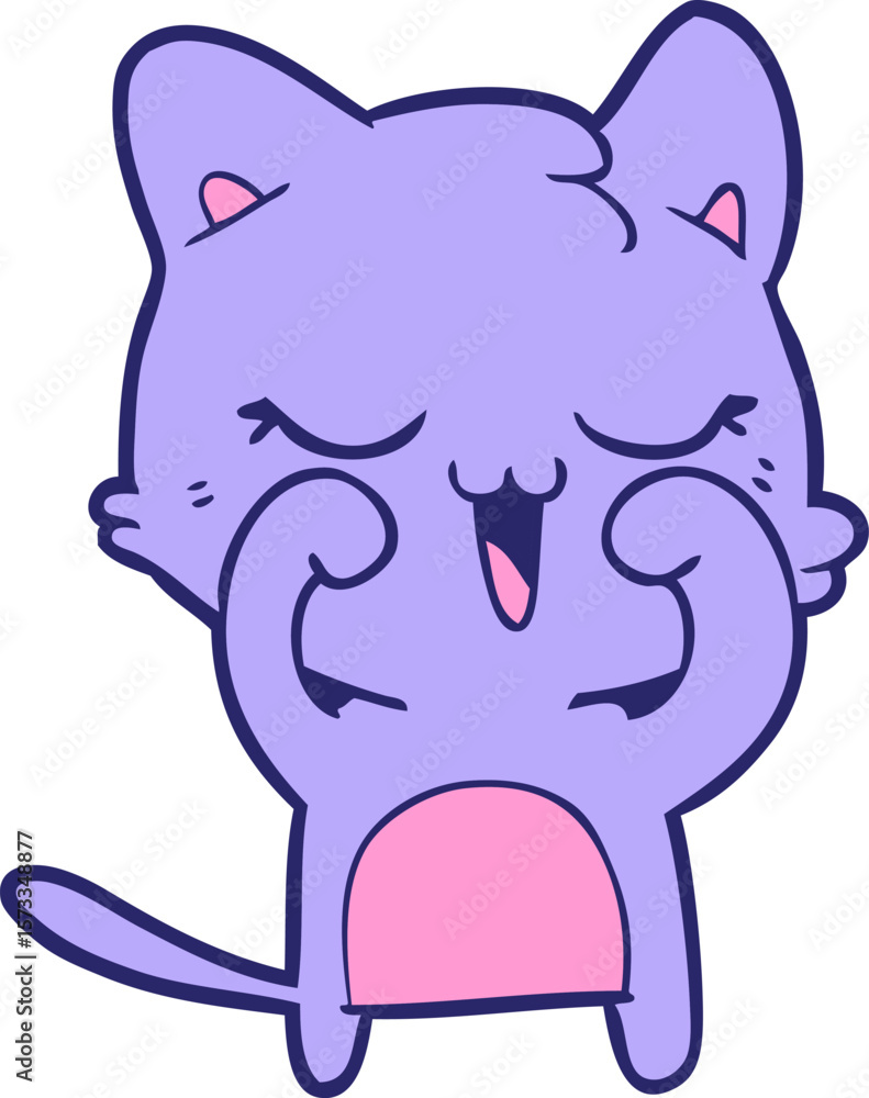 cartoon cat in bright neon color cartoon cat in bright neon color
