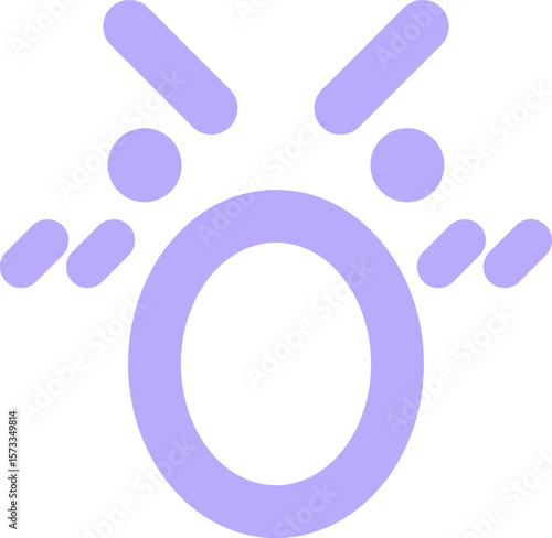 angry face in bright neon color