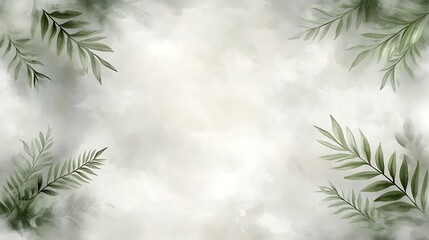 Delicate green foliage on a muted backdrop.