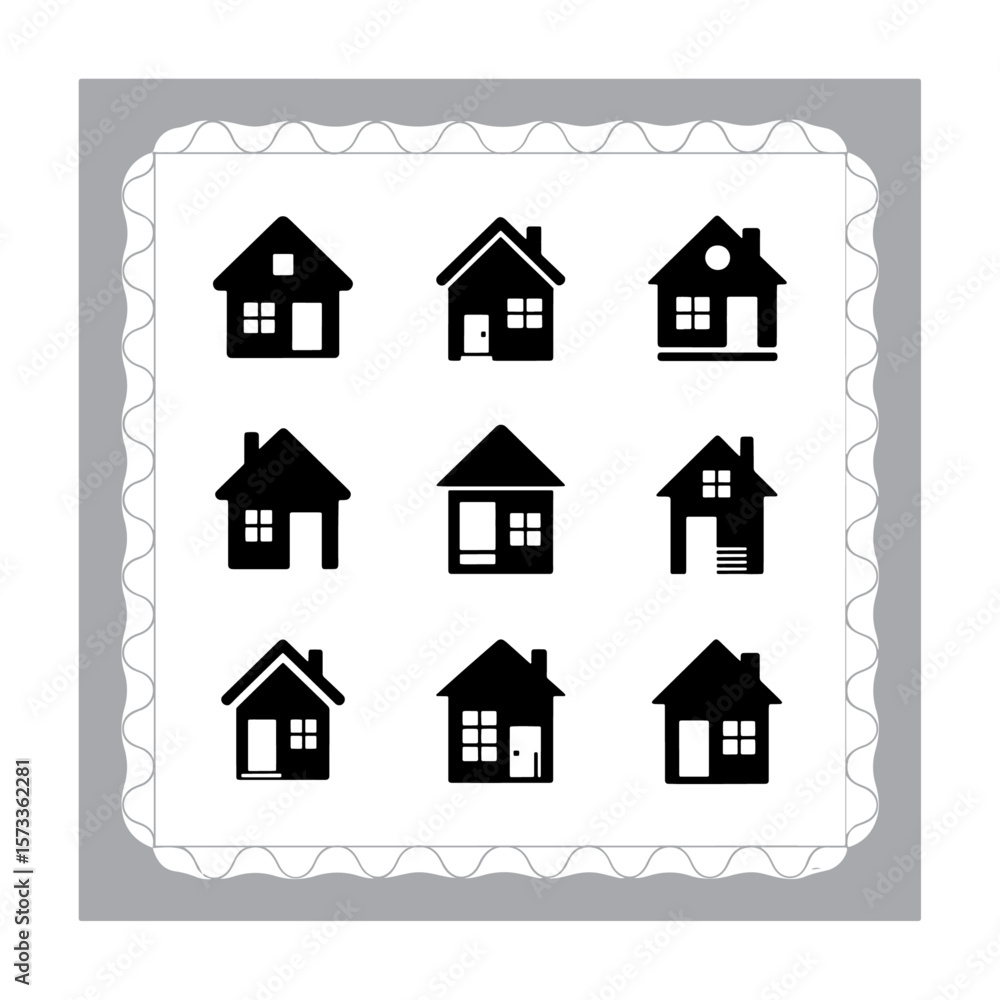 Fototapeta premium Set of House and Home Icons in Vector Style for Architecture and Real Estate Design