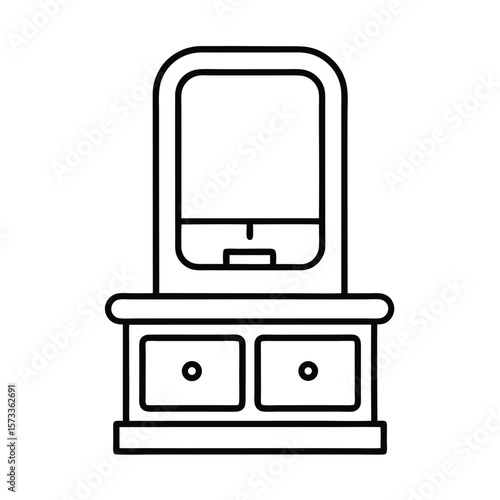 phone on nightstand vector art icon