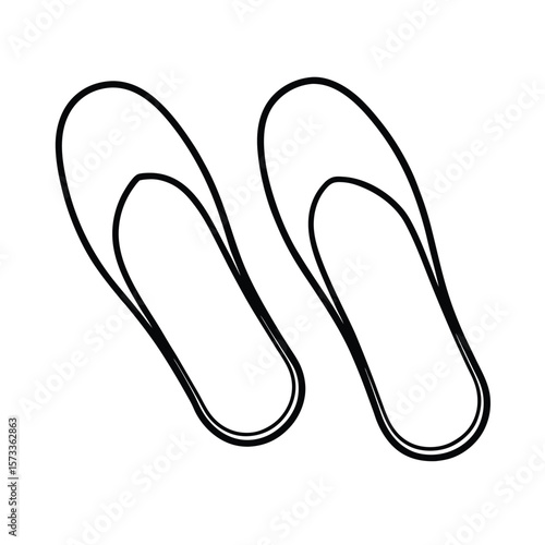 black flip flops isolated on white