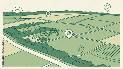 Aerial farm land gps location tracking system for precision agriculture and land management solutions