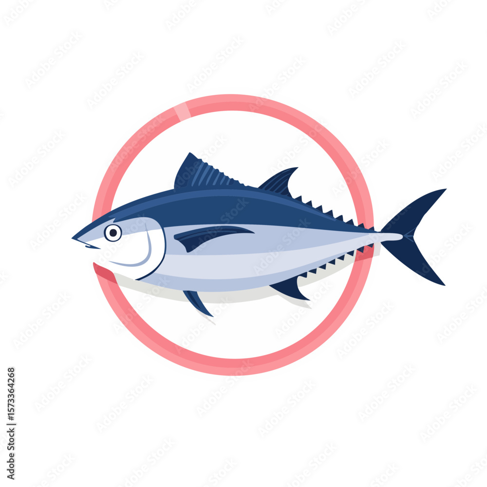 Fototapeta premium Tuna Fish on a Plate Isolated on a Transparent Background 
