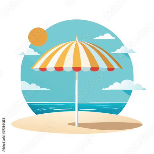 Summer Beach Umbrella Icon ...