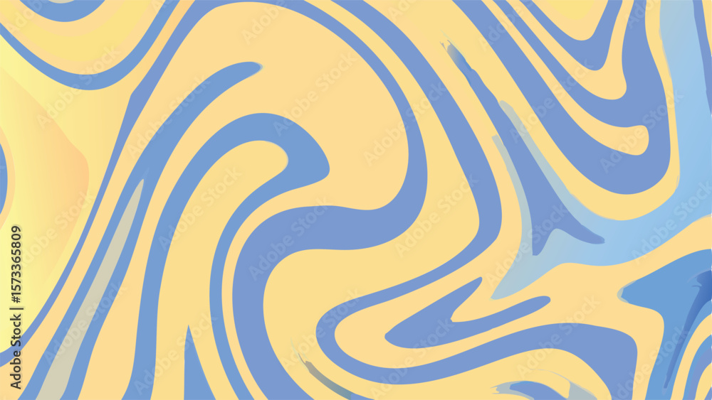 Obraz premium Abstract swirl pattern with light yellow and blue colors creating a fluid and dynamic visual effect design