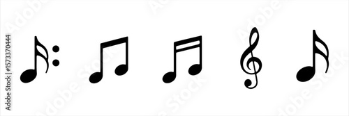 Music notes icon set. Musical key symbols. Music notes symbol vector illustration