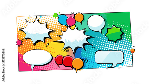 Comic book page template with speech bubbles vector pop art background layout
