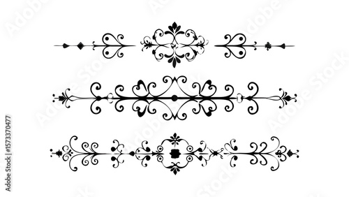 Elegant flourish divider vector design elements for graphic decoration usage