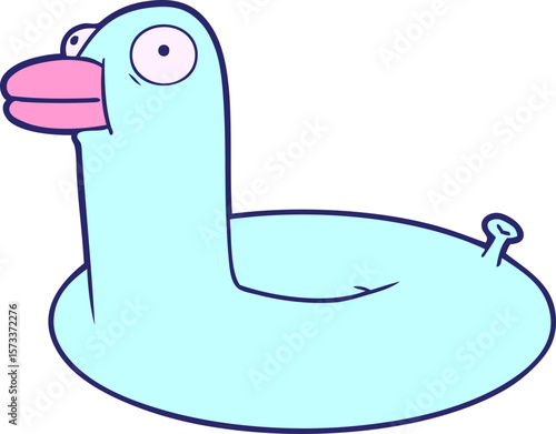 cartoon floatie in bright neon color