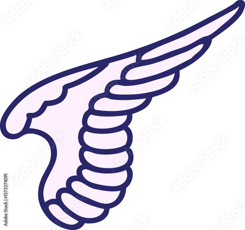 tattoo in traditional style of a wing in bright neon color