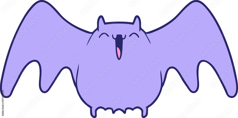 Fototapeta premium spooky cartoon bat in bright neon color