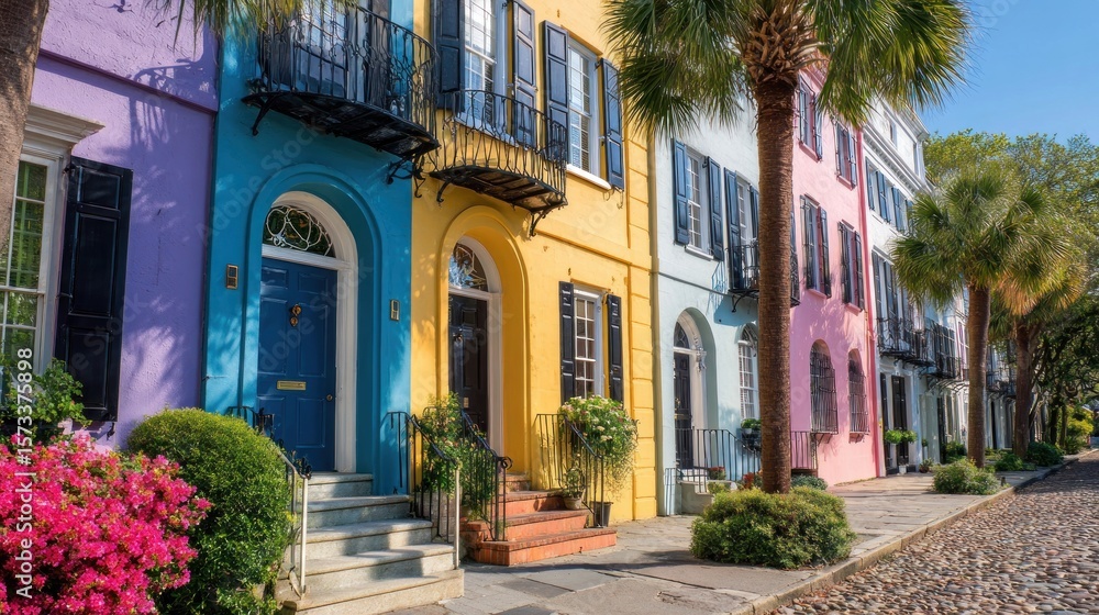 Fototapeta premium Colorful row of historic houses
